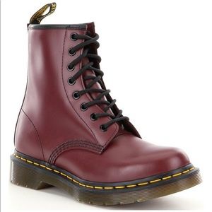 Women's 1460 Smooth Leather Combat Boots - Cherry